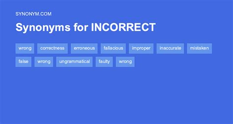 improper synonym|incorrect synonym.